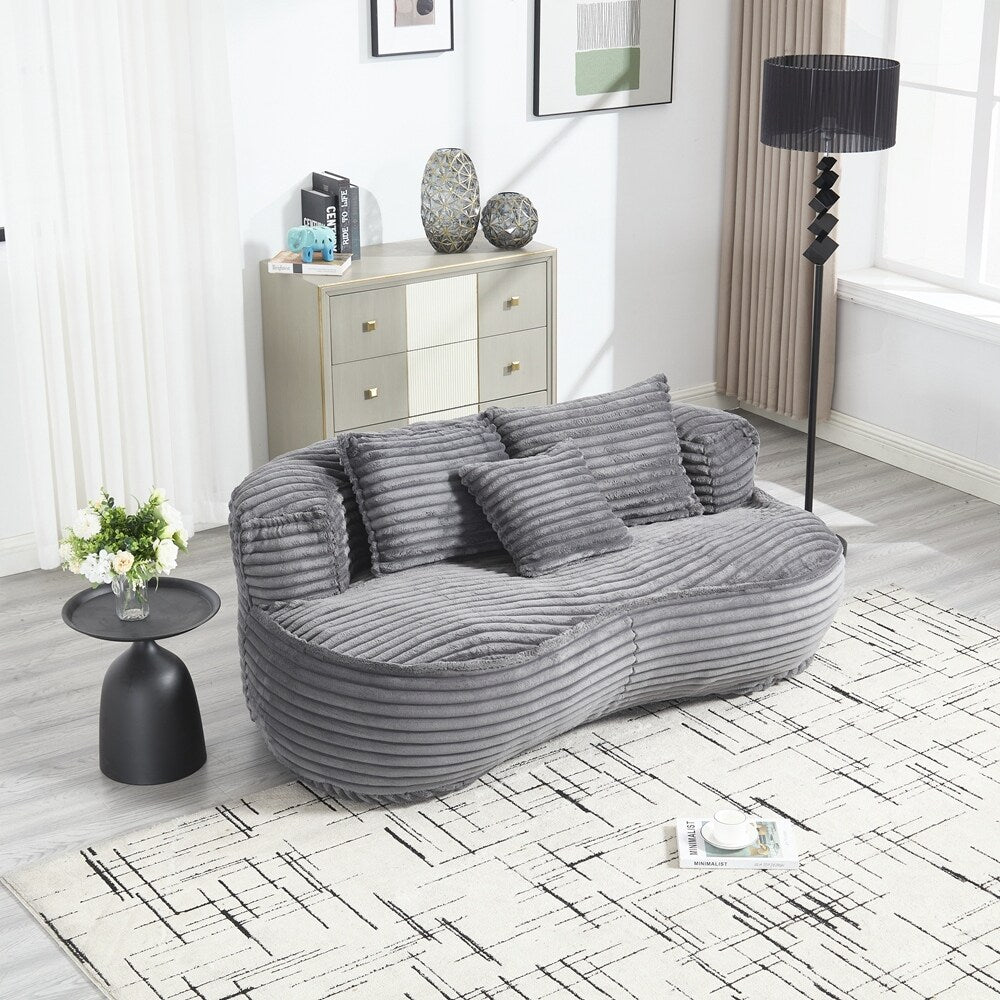 Canapé confortable et durable, fauteuil poire à dossier haut pour adultes et enfants - 2 places