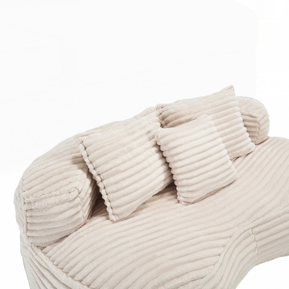 Canapé confortable et durable, fauteuil poire à dossier haut pour adultes et enfants - 2 places