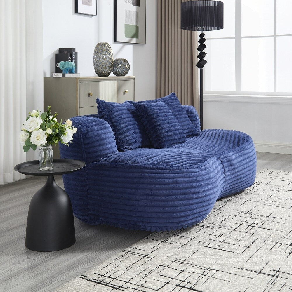 Canapé confortable et durable, fauteuil poire à dossier haut pour adultes et enfants - 2 places