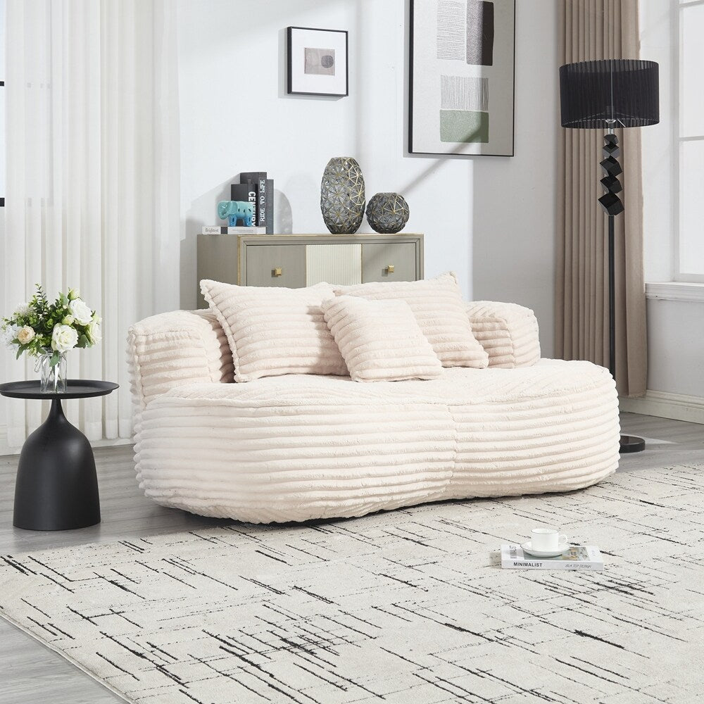 Canapé confortable et durable, fauteuil poire à dossier haut pour adultes et enfants - 2 places