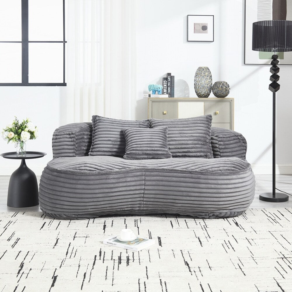 Canapé confortable et durable, fauteuil poire à dossier haut pour adultes et enfants - 2 places