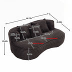 Canapé confortable et durable, fauteuil poire à dossier haut pour adultes et enfants - 2 places