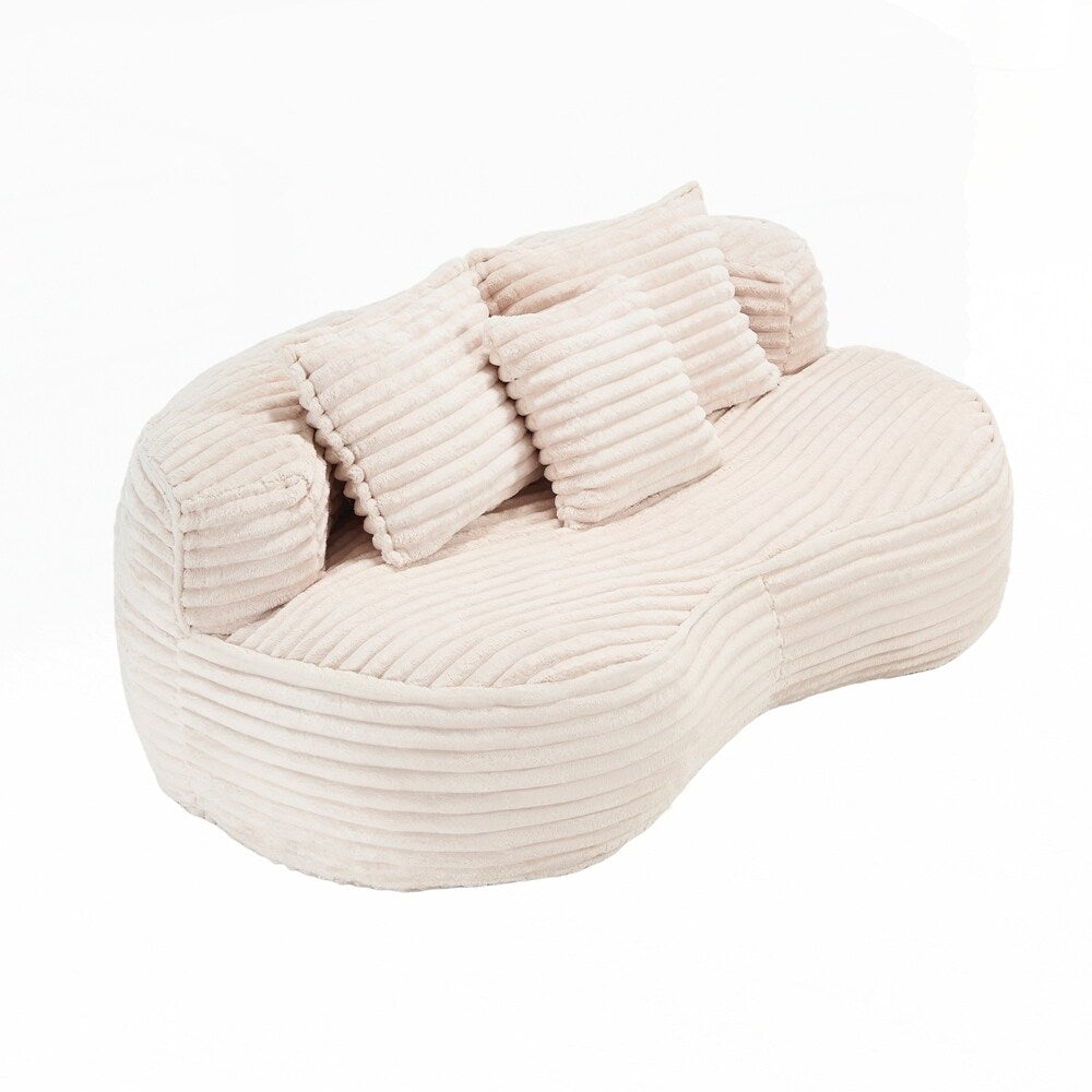 Canapé confortable et durable, fauteuil poire à dossier haut pour adultes et enfants - 2 places