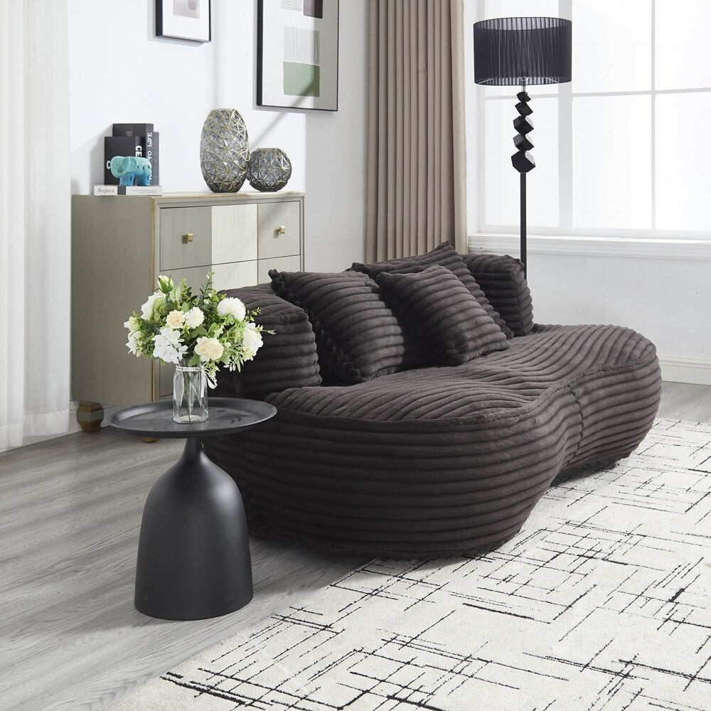 Canapé confortable et durable, fauteuil poire à dossier haut pour adultes et enfants - 2 places