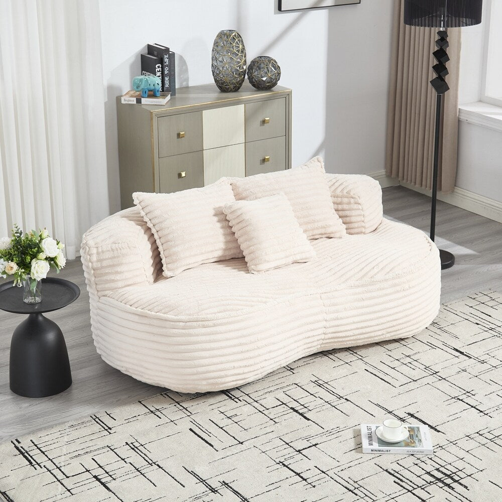 Canapé confortable et durable, fauteuil poire à dossier haut pour adultes et enfants - 2 places
