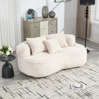 Canapé confortable et durable, fauteuil poire à dossier haut pour adultes et enfants - 2 places