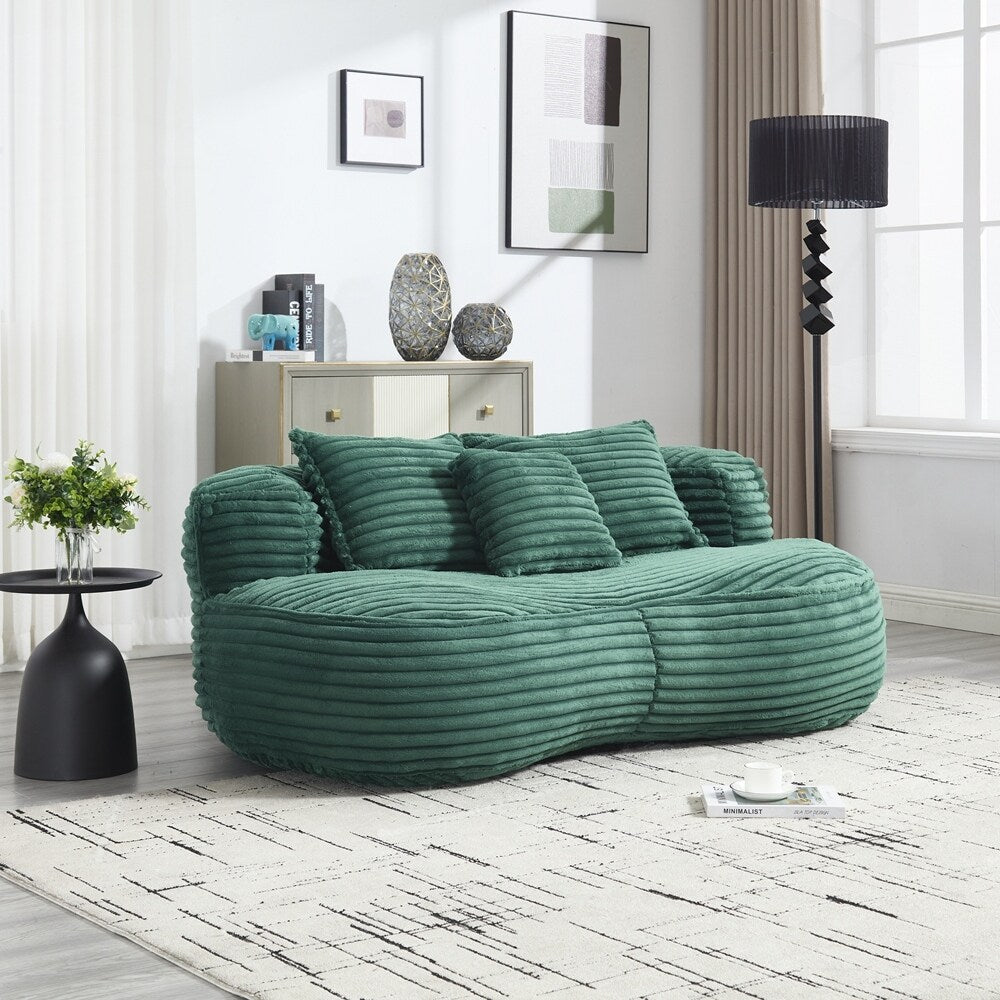 Canapé confortable et durable, fauteuil poire à dossier haut pour adultes et enfants - 2 places