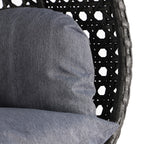 Fauteuil suspendu LeisureMod pour 2 personnes avec support - Chaise longue hamac en rotin et osier pour patio extérieur/intérieur avec coussins