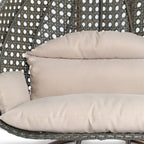 Fauteuil suspendu LeisureMod pour 2 personnes avec support - Chaise longue hamac en rotin et osier pour patio extérieur/intérieur avec coussins