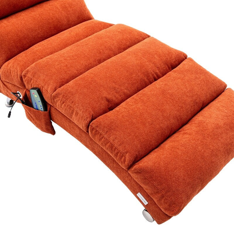 Fauteuil de massage inclinable en lin intérieur avec télécommande, fauteuil de massage électrique ergonomique, 5 modes