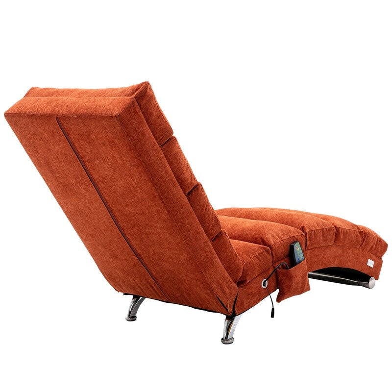 Fauteuil de massage inclinable en lin intérieur avec télécommande, fauteuil de massage électrique ergonomique, 5 modes