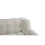 Canapé 2 places Liyasi à compression complète en velours litchi beige, aucun assemblage requis