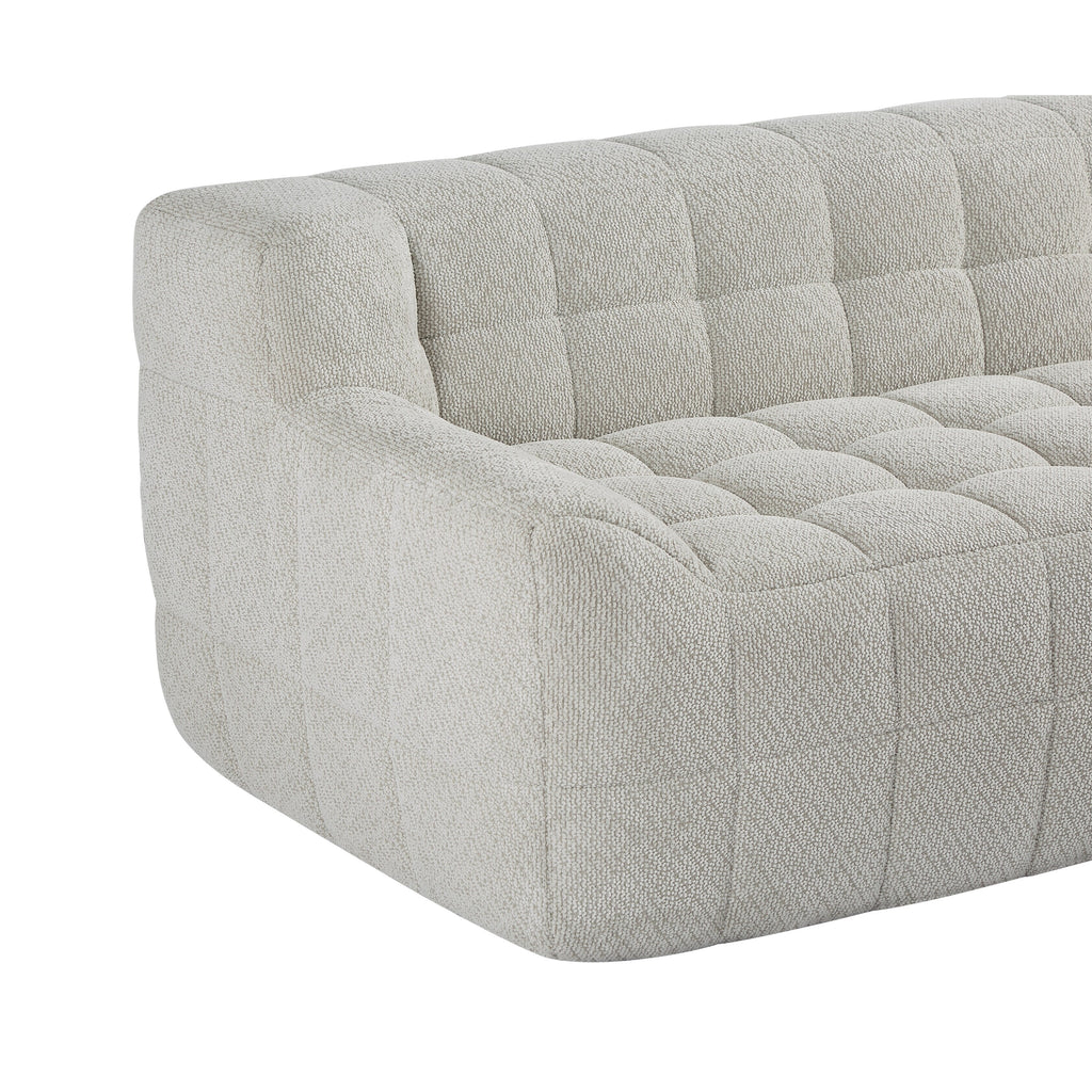 Canapé 2 places Liyasi à compression complète en velours litchi beige, aucun assemblage requis