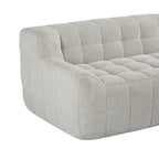Canapé 2 places Liyasi à compression complète en velours litchi beige, aucun assemblage requis
