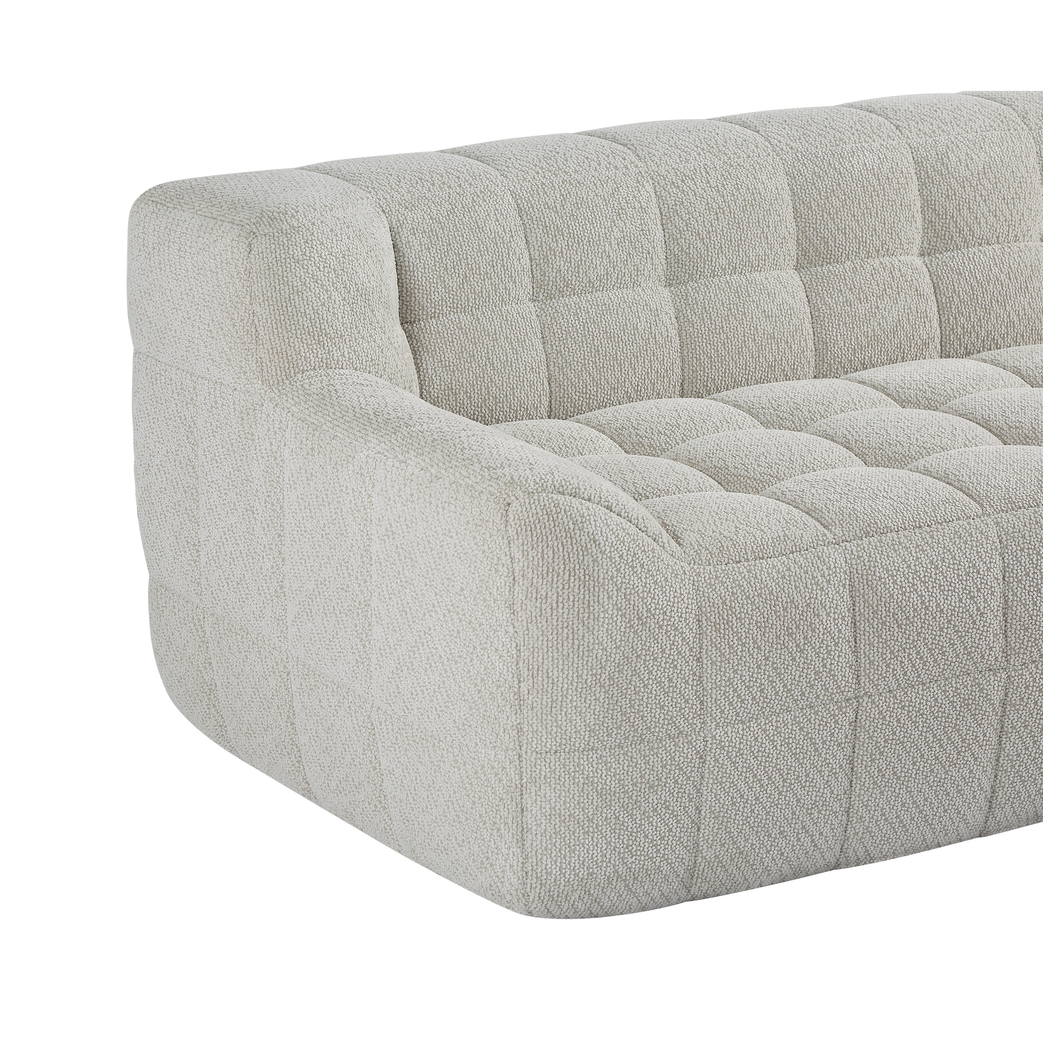 Canapé 2 places Liyasi à compression complète en velours litchi beige, aucun assemblage requis