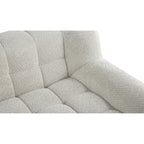 Canapé 2 places Liyasi à compression complète en velours litchi beige, aucun assemblage requis