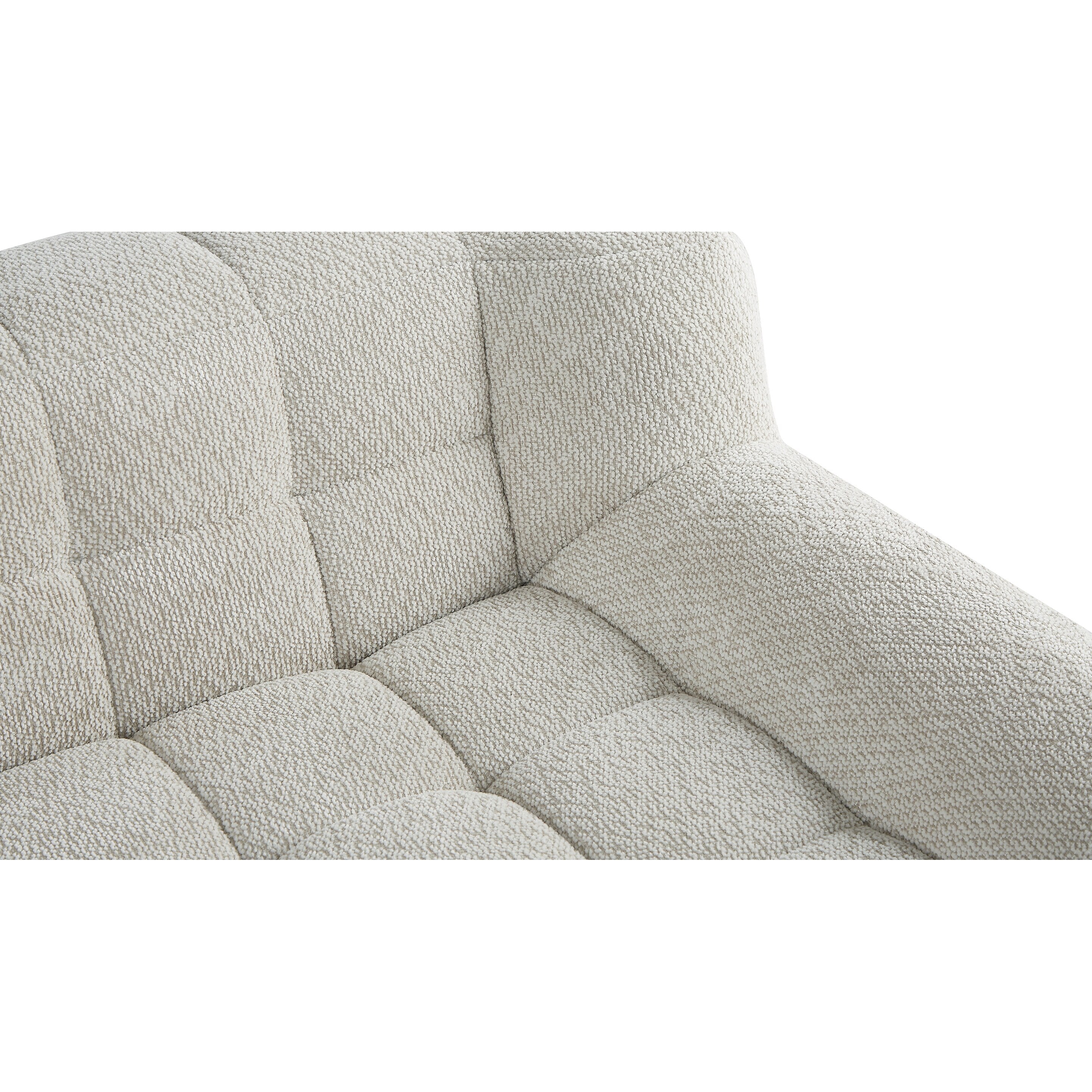 Canapé 2 places Liyasi à compression complète en velours litchi beige, aucun assemblage requis