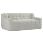 Canapé 2 places Liyasi à compression complète en velours litchi beige, aucun assemblage requis