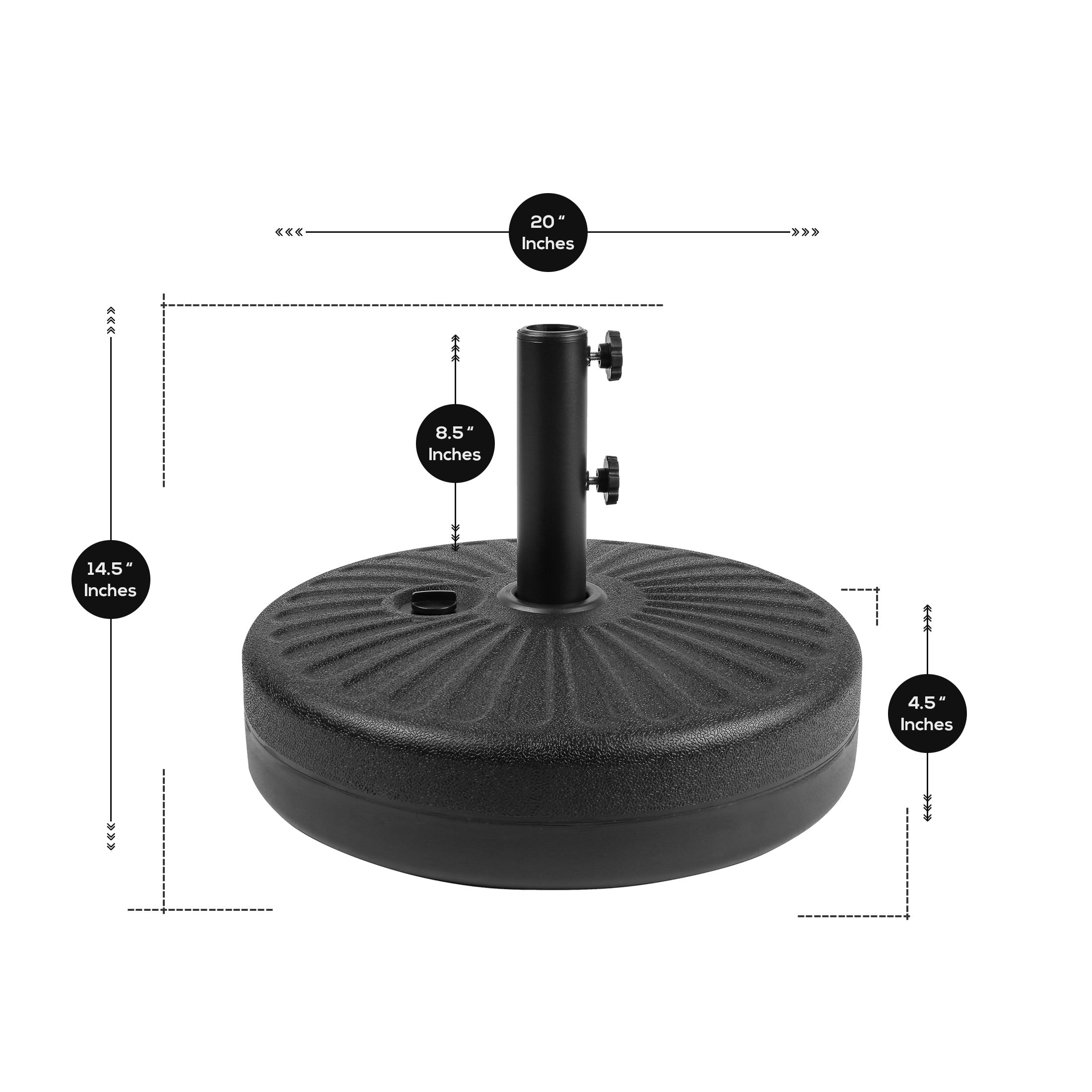 Parasol de patio Holme de 9 pieds et support de base