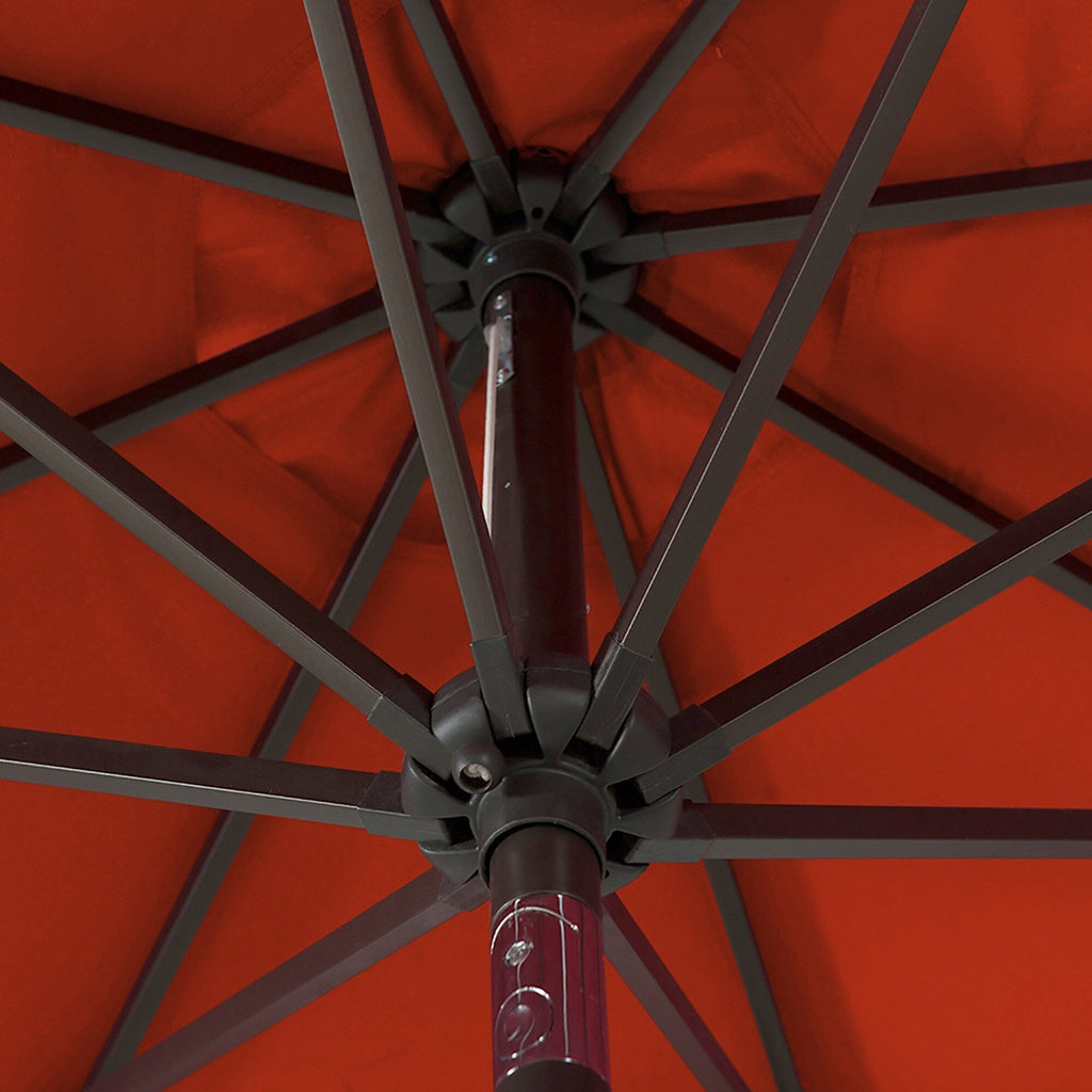 Parasol de patio Lopes de 9 pieds avec base en finition bronze et support de poids inclus