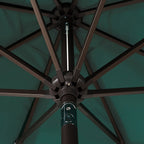 Parasol de patio Lopes de 9 pieds avec base en finition bronze et support de poids inclus