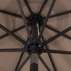 Parasol de patio Lopes de 9 pieds avec base en finition bronze et support de poids inclus