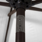 Parasol de patio Lopes de 9 pieds avec base en finition bronze et support de poids inclus