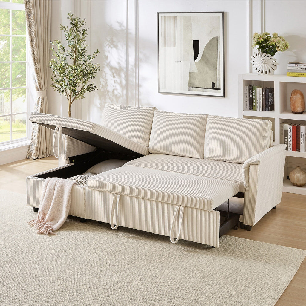 Canapé causeuse avec chaise longue Canapé convertible modulaire en L avec chaise longue de rangement