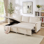 Canapé causeuse avec chaise longue Canapé convertible modulaire en L avec chaise longue de rangement
