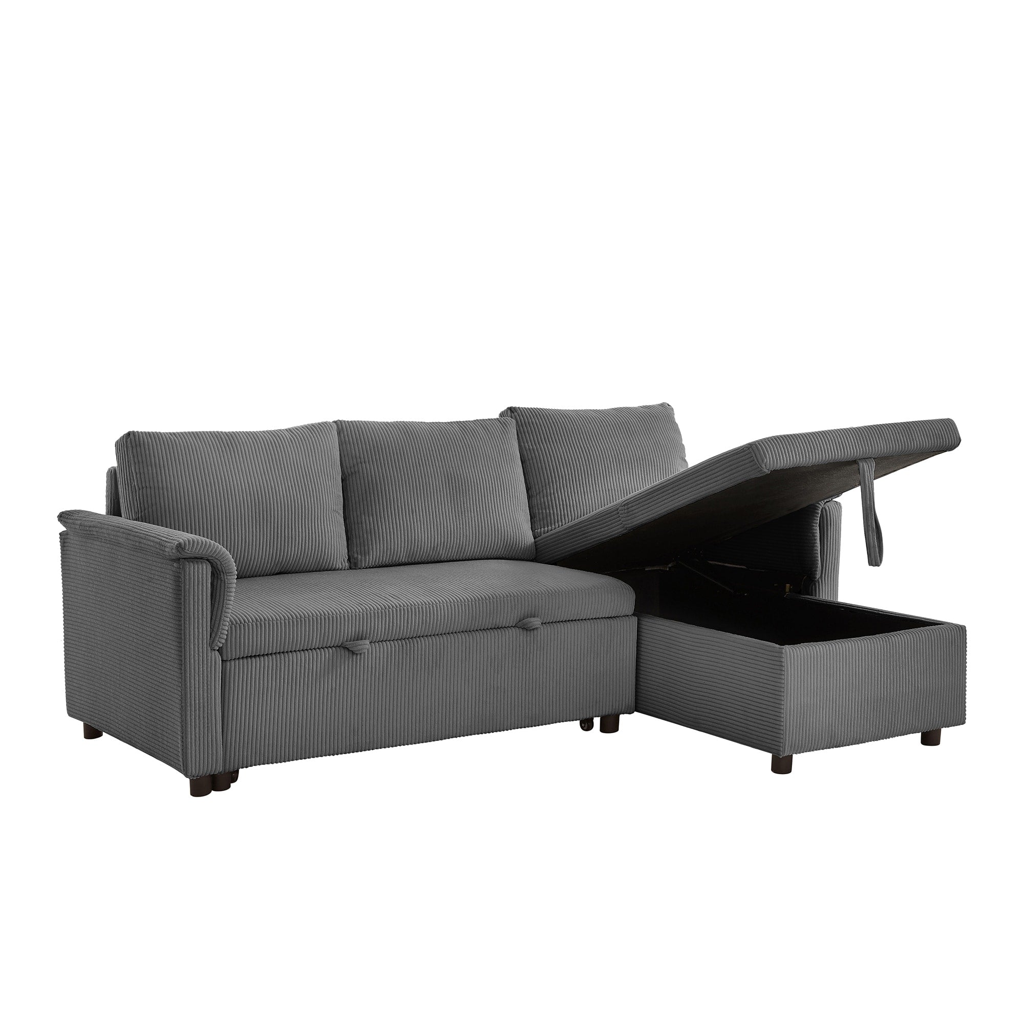 Canapé causeuse avec chaise longue Canapé convertible modulaire en L avec chaise longue de rangement