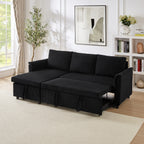 Canapé causeuse avec chaise longue Canapé convertible modulaire en L avec chaise longue de rangement