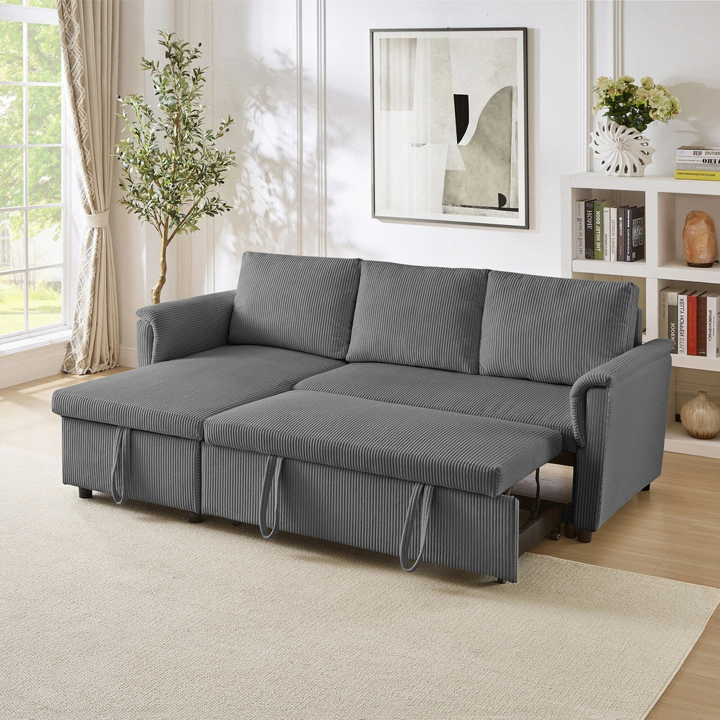 Canapé causeuse avec chaise longue Canapé convertible modulaire en L avec chaise longue de rangement