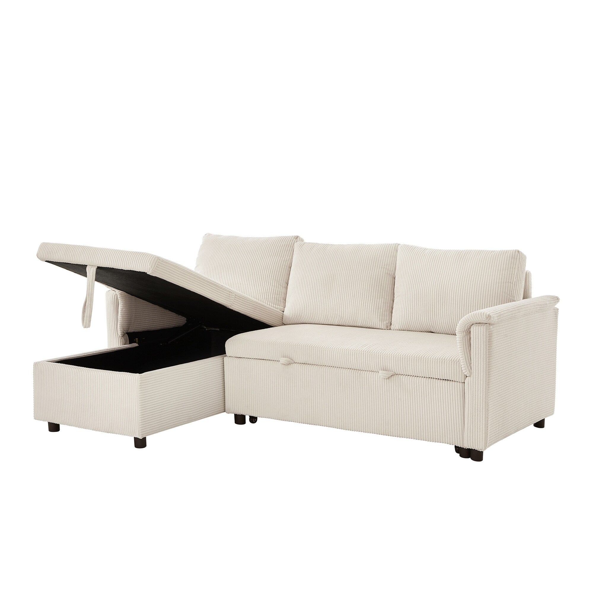 Canapé causeuse avec chaise longue Canapé convertible modulaire en L avec chaise longue de rangement