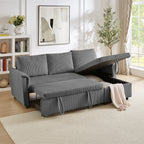 Canapé causeuse avec chaise longue Canapé convertible modulaire en L avec chaise longue de rangement