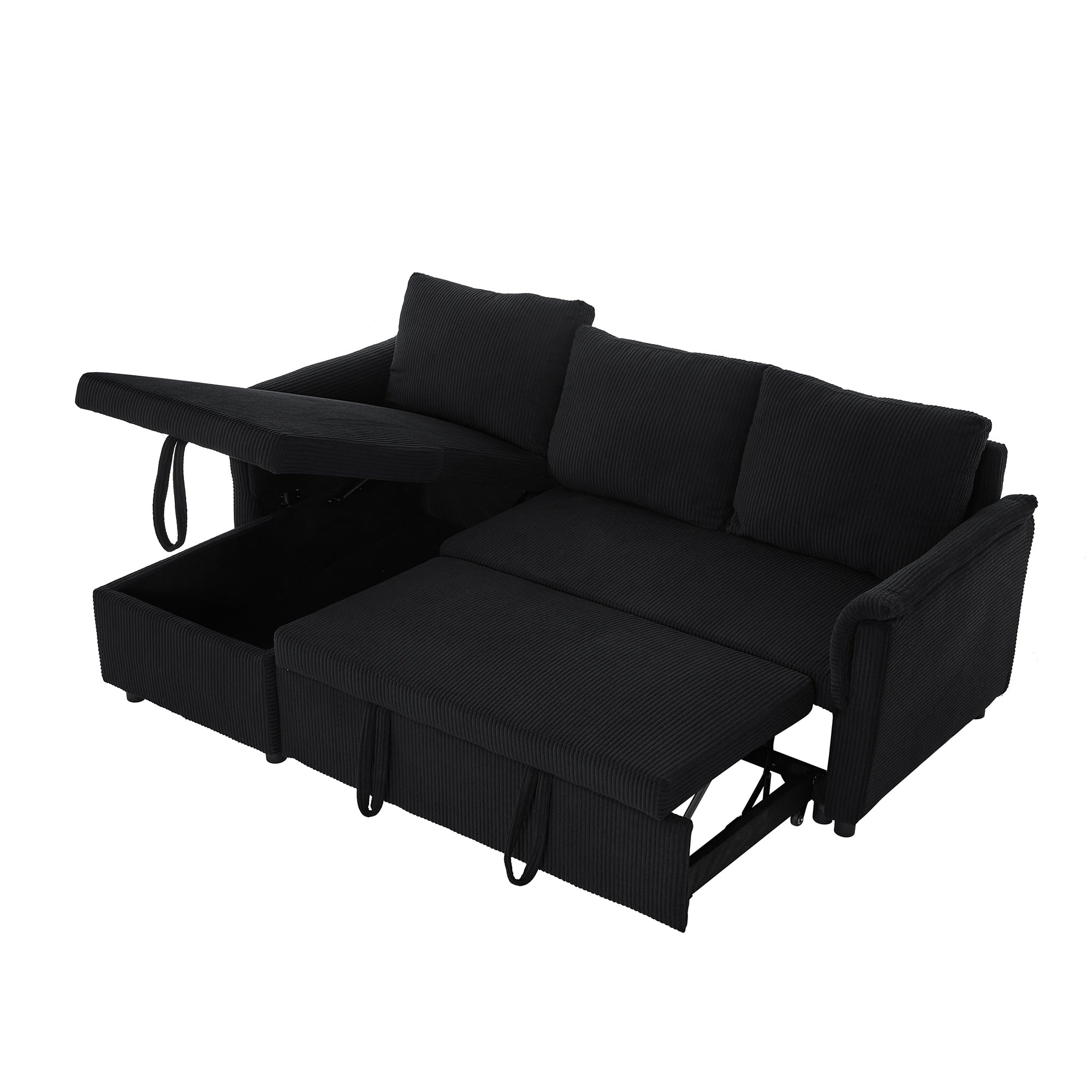 Canapé causeuse avec chaise longue Canapé convertible modulaire en L avec chaise longue de rangement