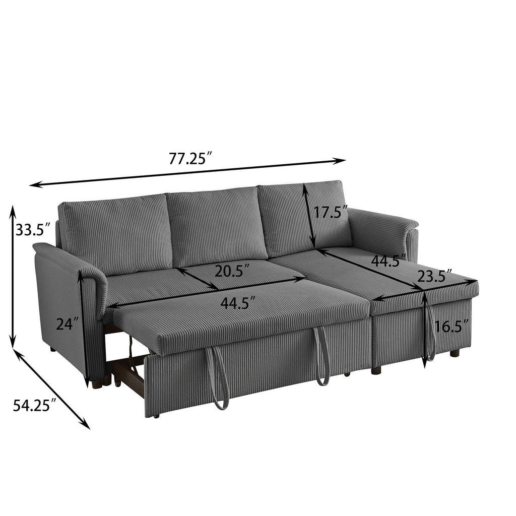 Canapé causeuse avec chaise longue Canapé convertible modulaire en L avec chaise longue de rangement