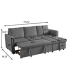 Canapé causeuse avec chaise longue Canapé convertible modulaire en L avec chaise longue de rangement