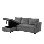 Canapé causeuse avec chaise longue Canapé convertible modulaire en L avec chaise longue de rangement