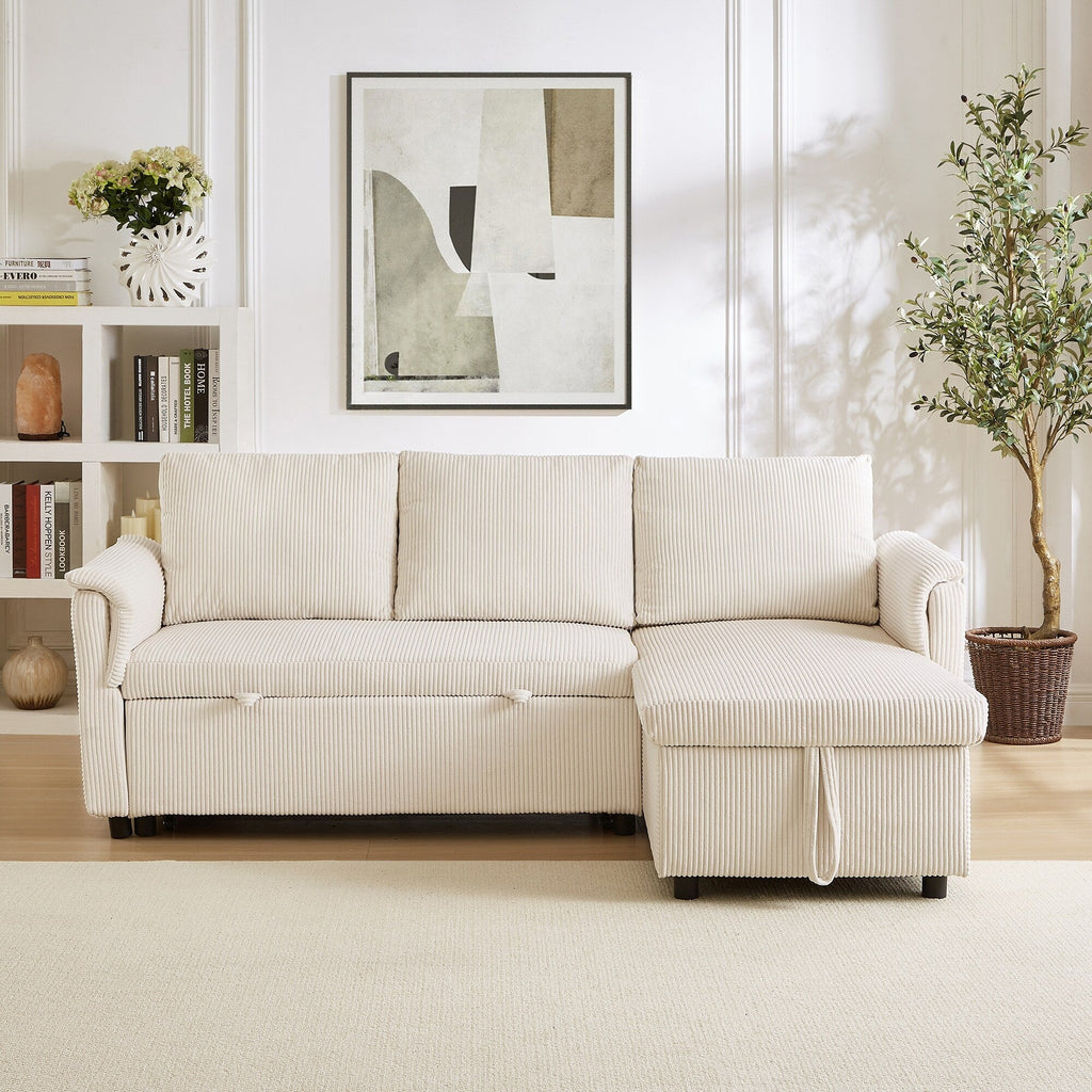 Canapé causeuse avec chaise longue Canapé convertible modulaire en L avec chaise longue de rangement