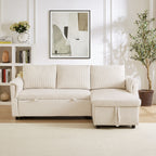 Canapé causeuse avec chaise longue Canapé convertible modulaire en L avec chaise longue de rangement