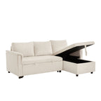 Canapé causeuse avec chaise longue Canapé convertible modulaire en L avec chaise longue de rangement
