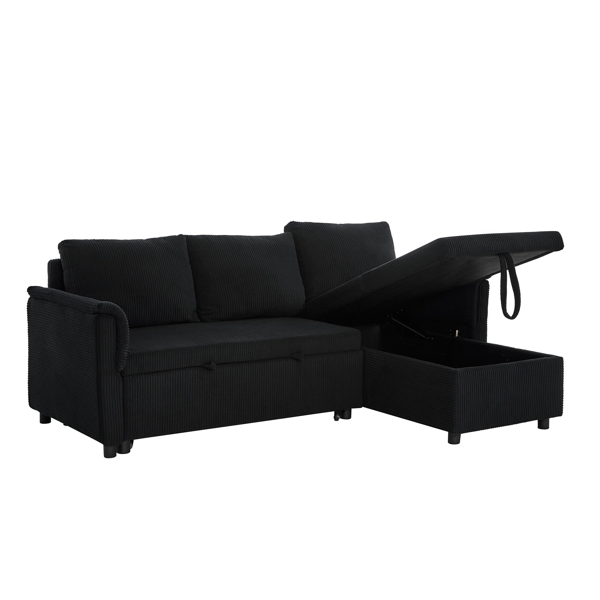 Canapé causeuse avec chaise longue Canapé convertible modulaire en L avec chaise longue de rangement