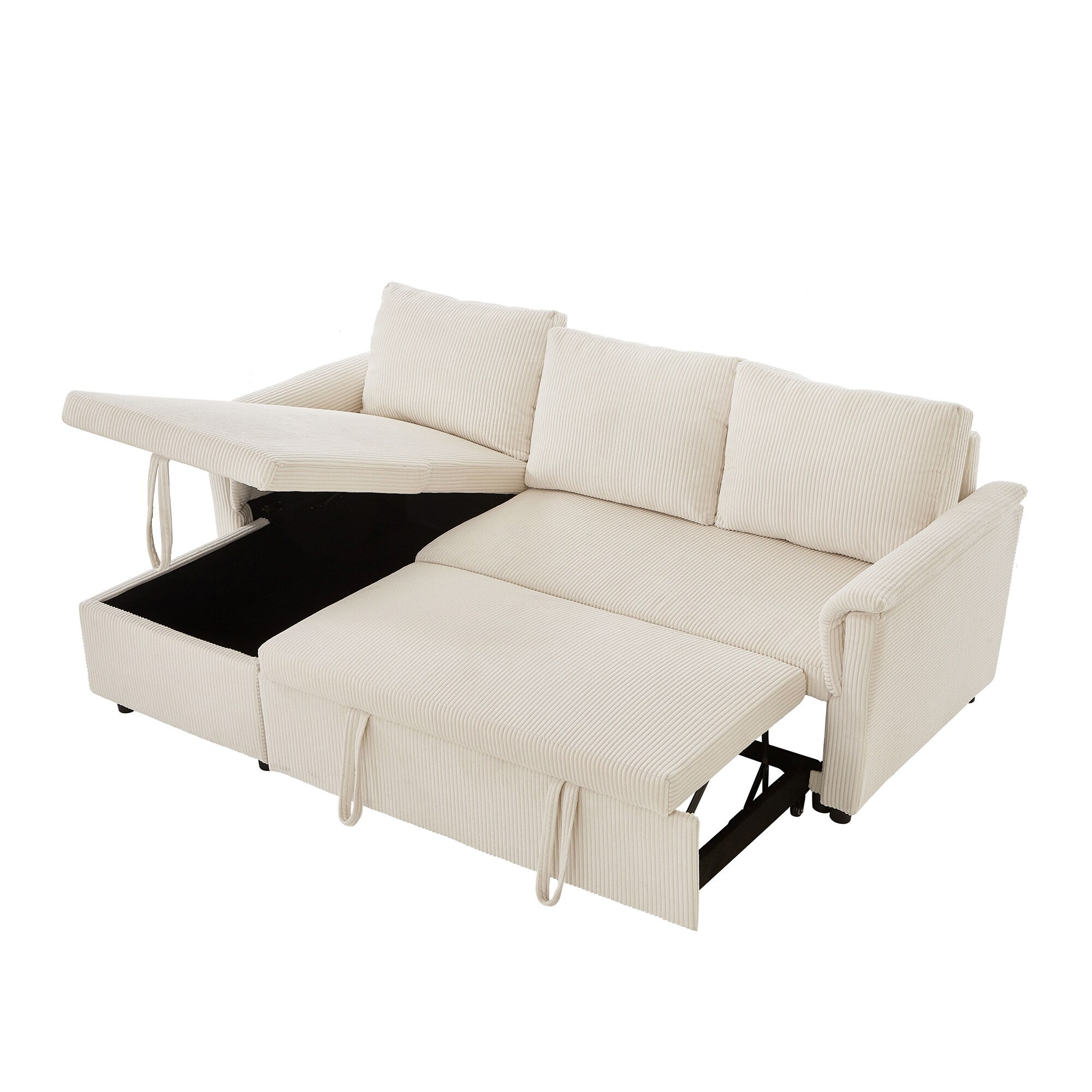 Canapé causeuse avec chaise longue Canapé convertible modulaire en L avec chaise longue de rangement