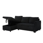 Canapé causeuse avec chaise longue Canapé convertible modulaire en L avec chaise longue de rangement