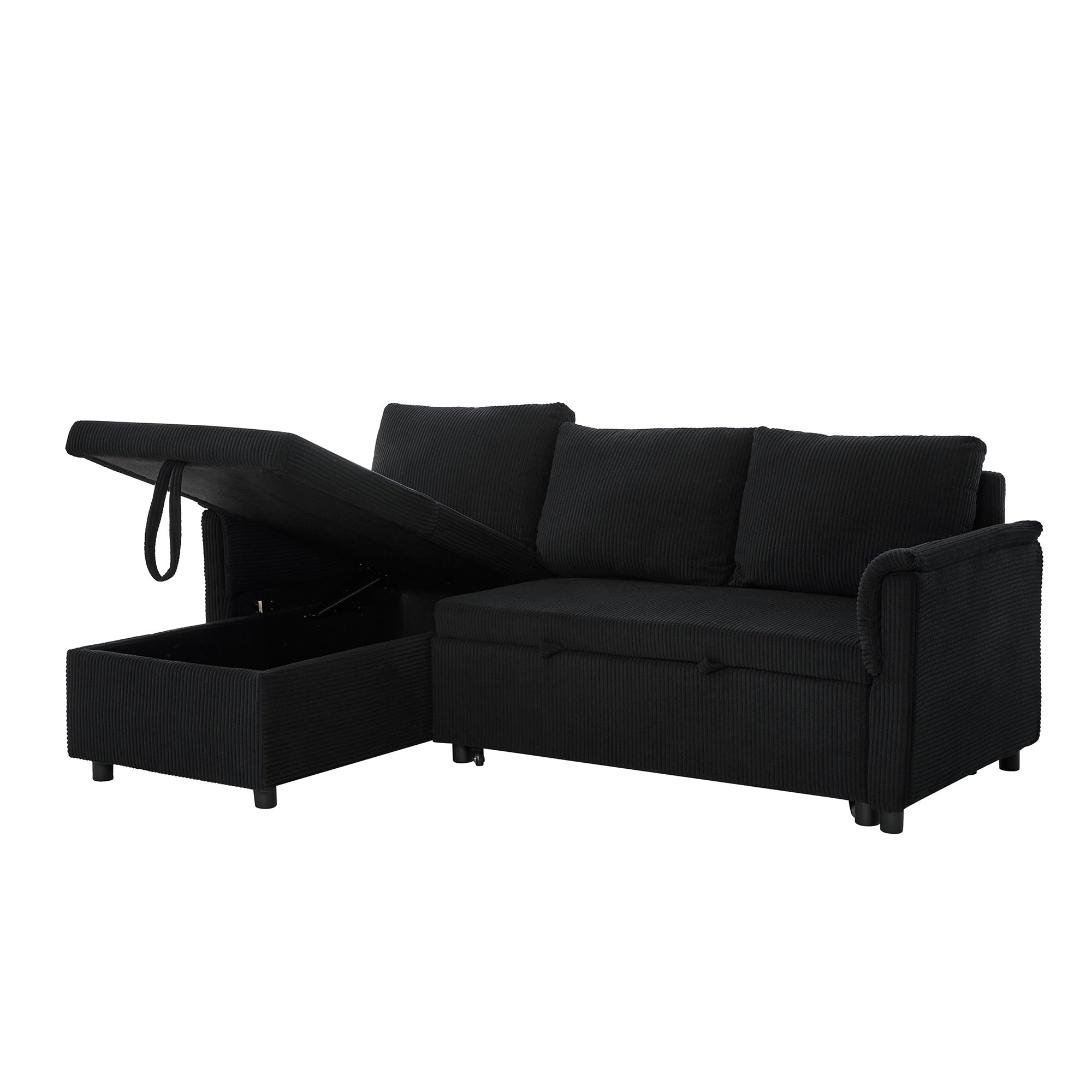 Canapé causeuse avec chaise longue Canapé convertible modulaire en L avec chaise longue de rangement
