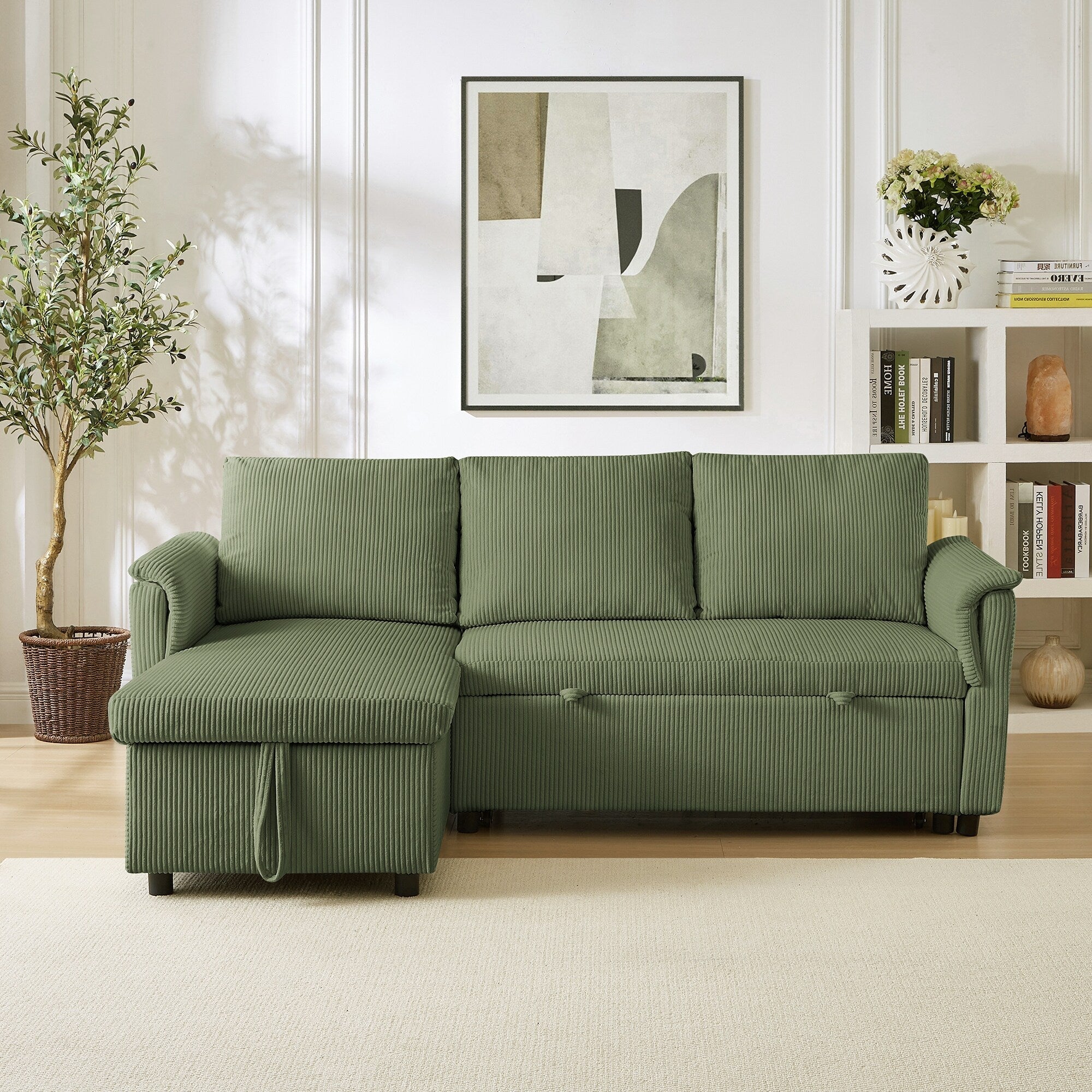 Canapé causeuse avec chaise longue Canapé convertible modulaire en L avec chaise longue de rangement