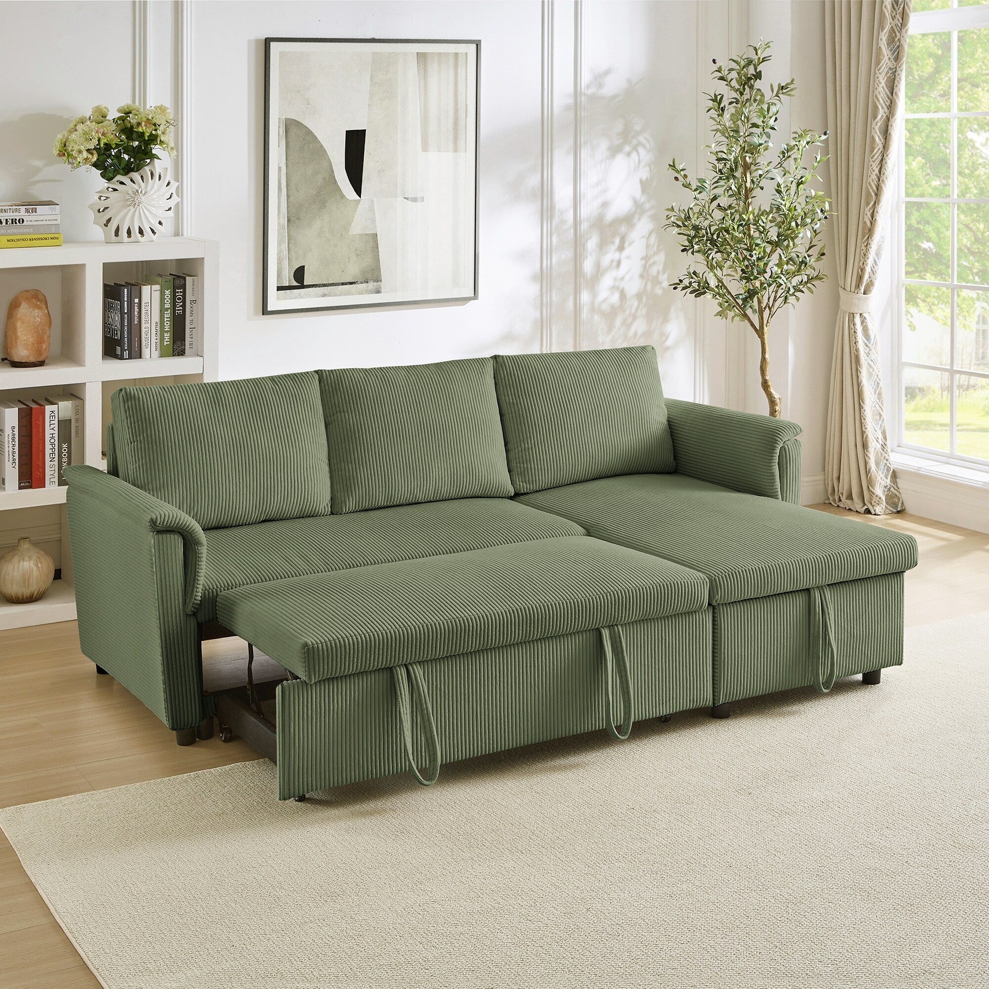 Canapé causeuse avec chaise longue Canapé convertible modulaire en L avec chaise longue de rangement