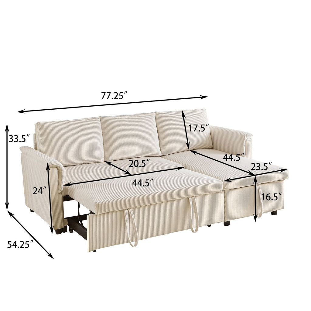 Canapé causeuse avec chaise longue Canapé convertible modulaire en L avec chaise longue de rangement