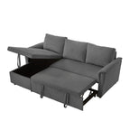 Canapé causeuse avec chaise longue Canapé convertible modulaire en L avec chaise longue de rangement
