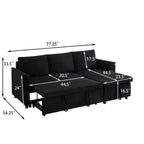 Canapé causeuse avec chaise longue Canapé convertible modulaire en L avec chaise longue de rangement